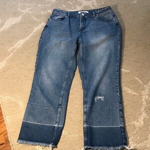 Whistles UK Distressed Blue Flare Cropped Jeans size 29